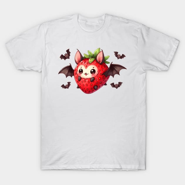 Fruit Bat Strawberry Edition T-Shirt by NeonDreams-JPEG